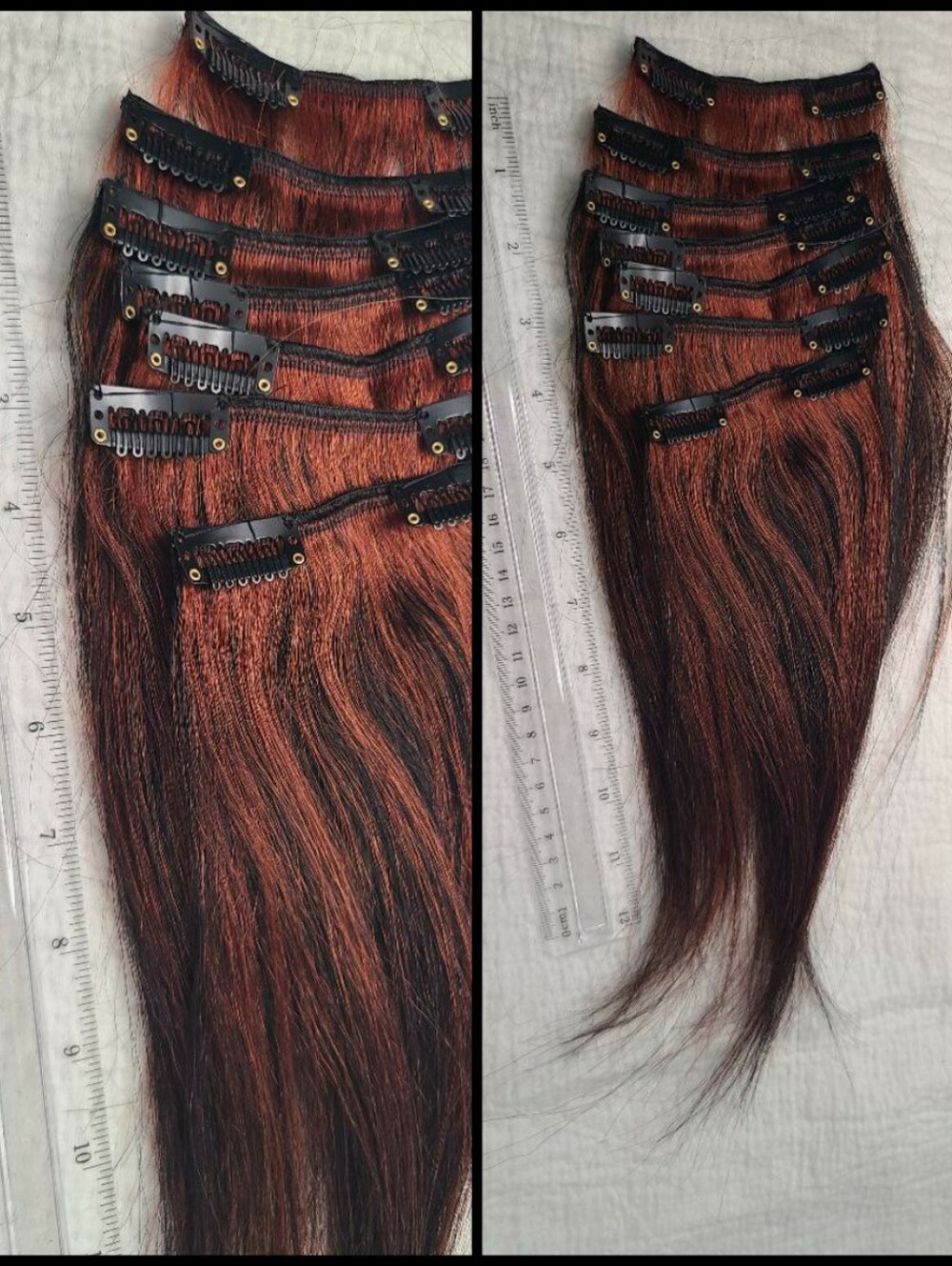 Brown Clip-In Hair Extensions -7 Piece Set 10 Inch Set Ready To Ship